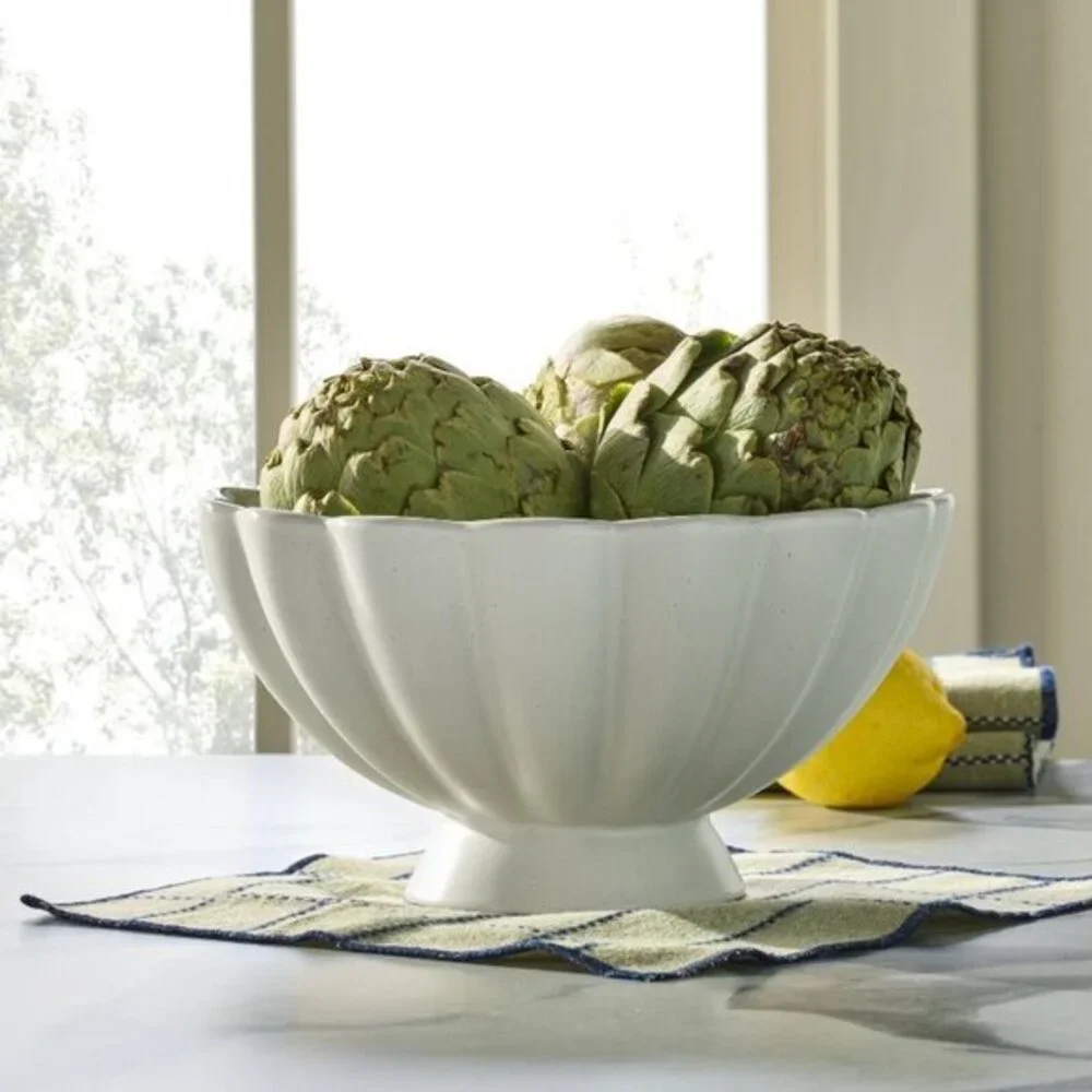 Scalloped Pedestal Serving Bowl Cream - Hearth‎ & Hand Magnolia
